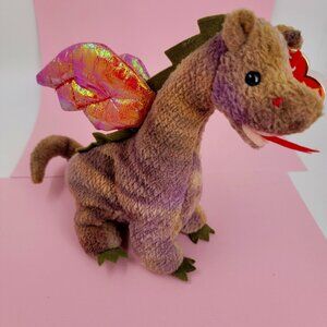 TY BEANIE BABY: SCORCH THE DRAGON STUFFED ANIMAL VINTAGE NEW W TAG